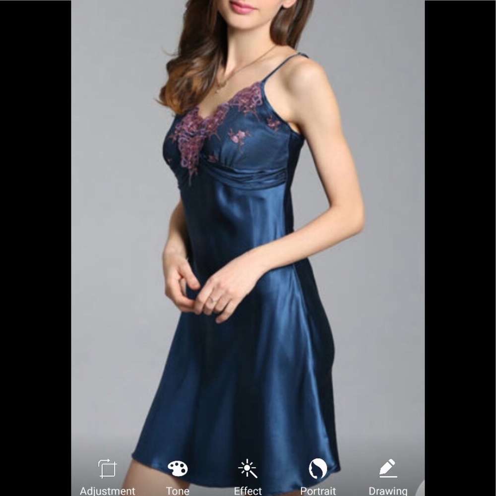 😍 New 100% SILK SATIN NIGHT GOWN